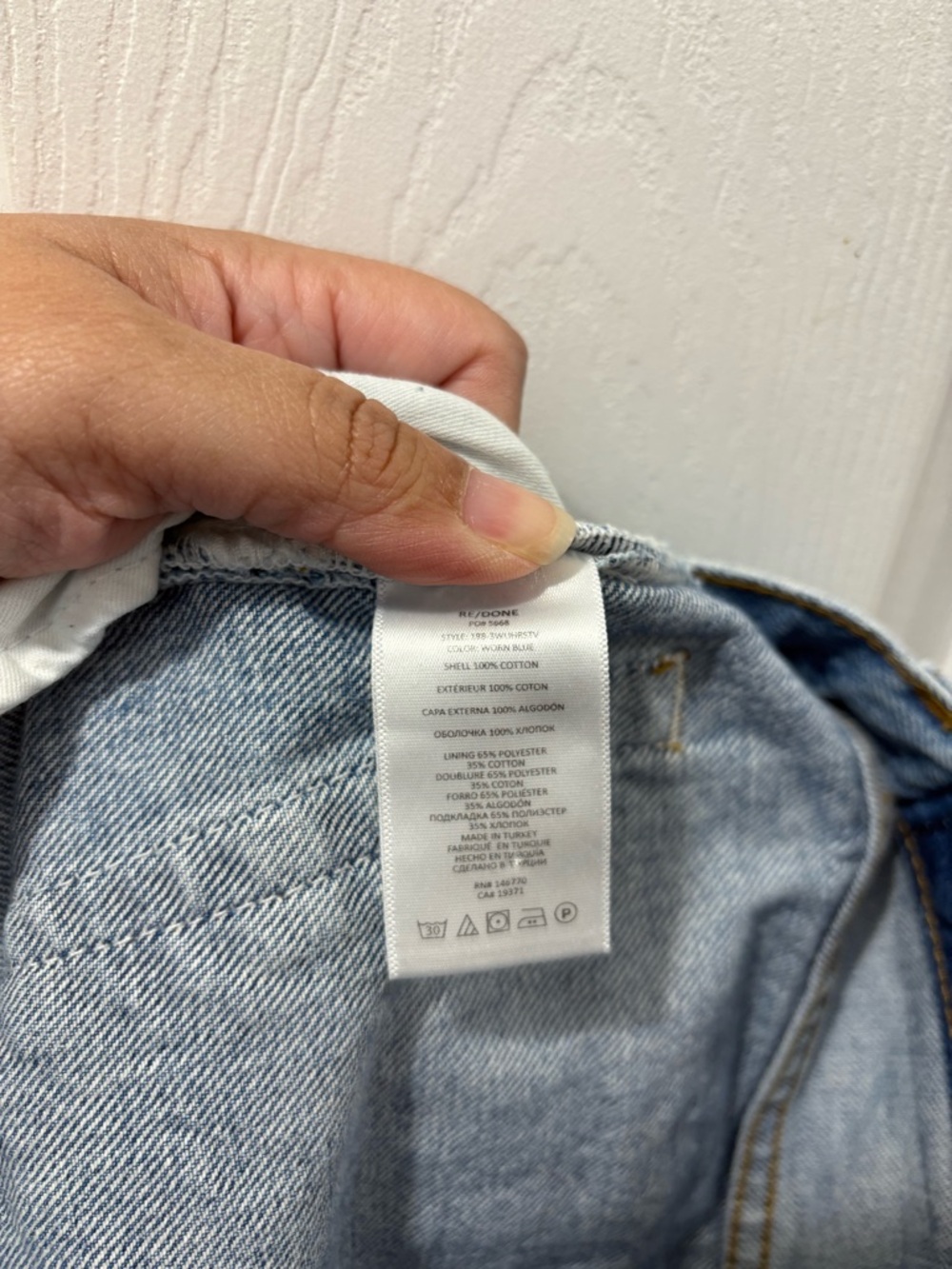 Re/Done Comfort Stretch High Rise Stove Pipe Jean Mid 70s Wash Size 28 - Picture 7 of 7